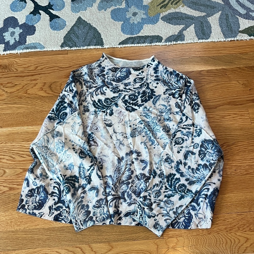 Anthropologie Pilcro Alani Cashmere Mock-Neck Sweater Indigo 1X NWOT - Picture 13 of 15